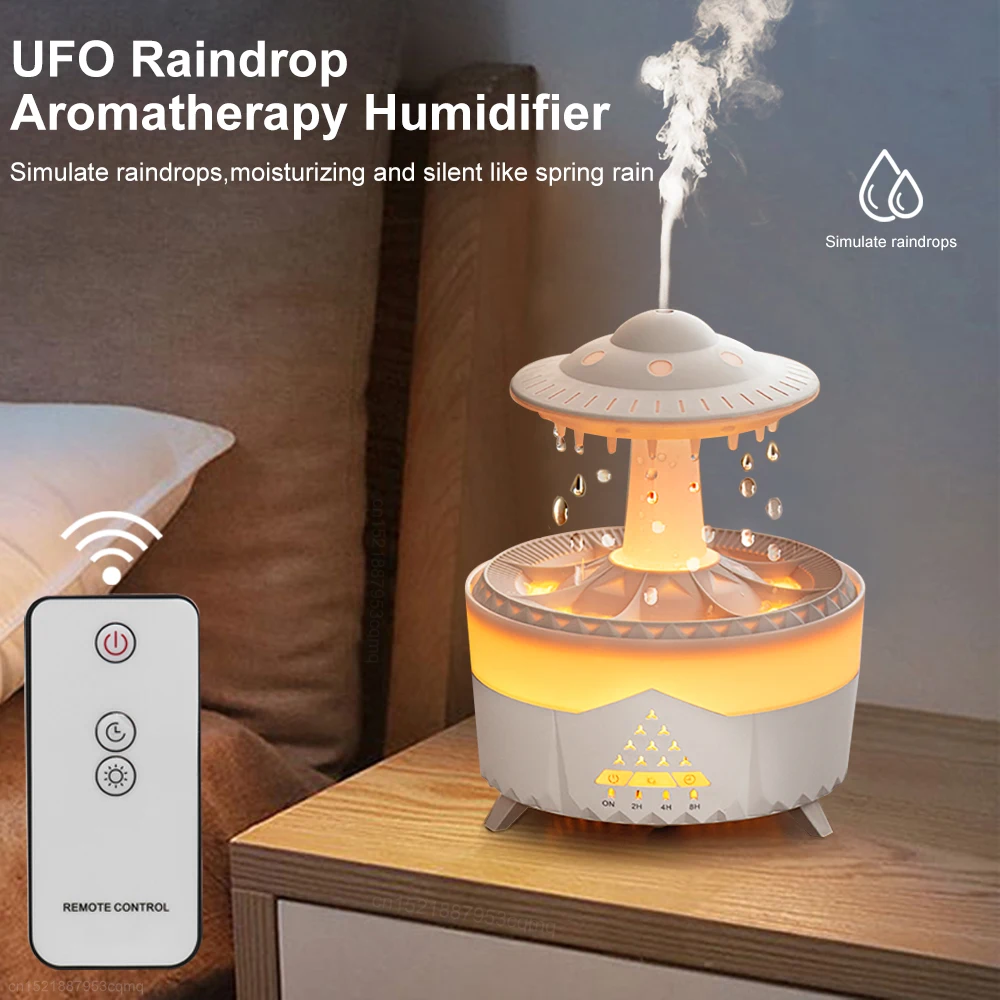 Humidifiers Raindrop Atmosphere Lamp Essential Oil Diffuser Night Light Aroma Cute Humidifier For Bedroom Home Air Humidifier