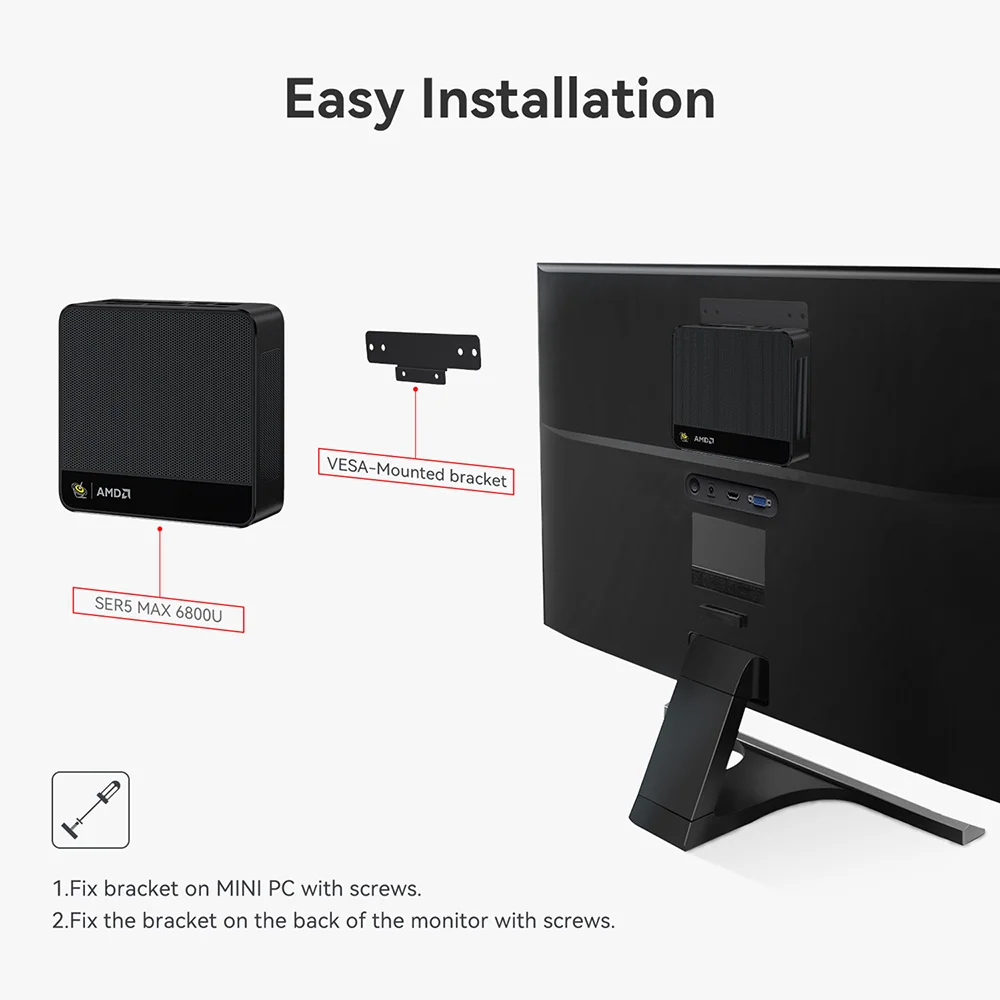 Beelink SER5 Max Win 11 Mini PC AMD Ryzen7 6800U/7735HS R3 3200U R5 5500U DDR4 RAM 16G NVME 500G Wifi6 4K Type-C Gamer Computer