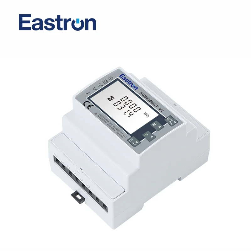 SDM630MCT non-MID 1/5A CT connected Mutli Function Four Module Three Phase Digital Din Rail Power Meter, RS485 port Modbus RTU