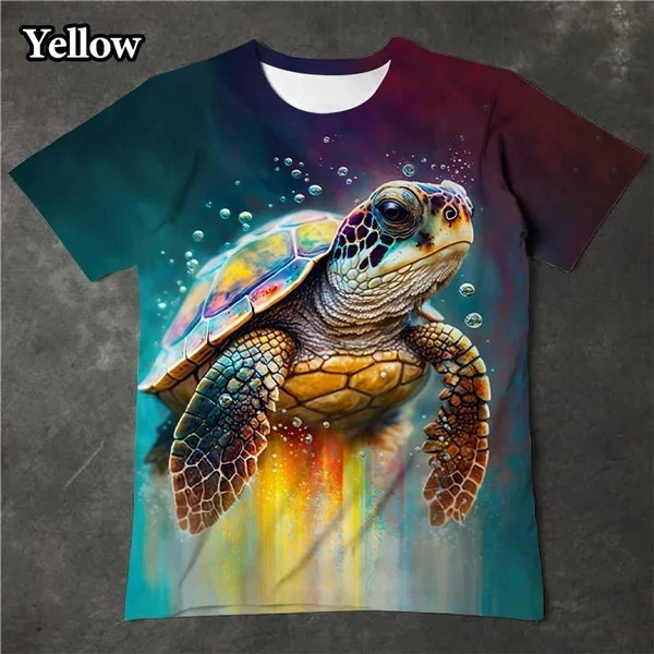 العالم تحت الماء لطيف السلاحف البحرية تي شيرت ثلاثية الأبعاد الطباعة الحيوان تي شيرت الهيب هوب Harajuku الرجال موضة تي شيرت الجرافيك تي شيرت