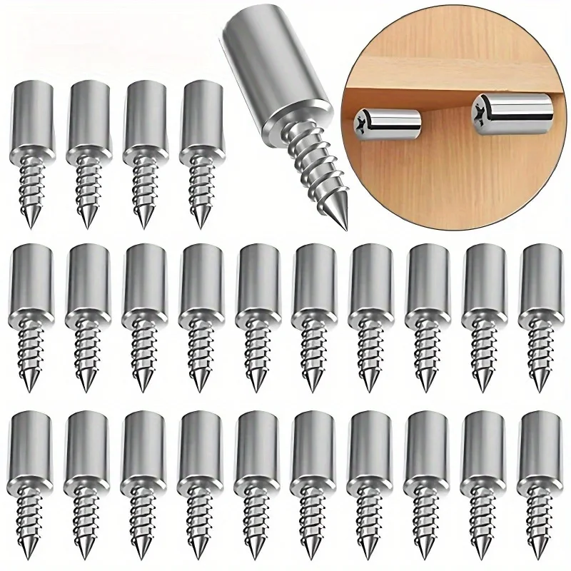 50 Sets Self Tapping Screw Layer Plate Holder Wardrobe Septum Brackets Fixed Screw Shelf Support Pegs With Non-Slip Sleeve