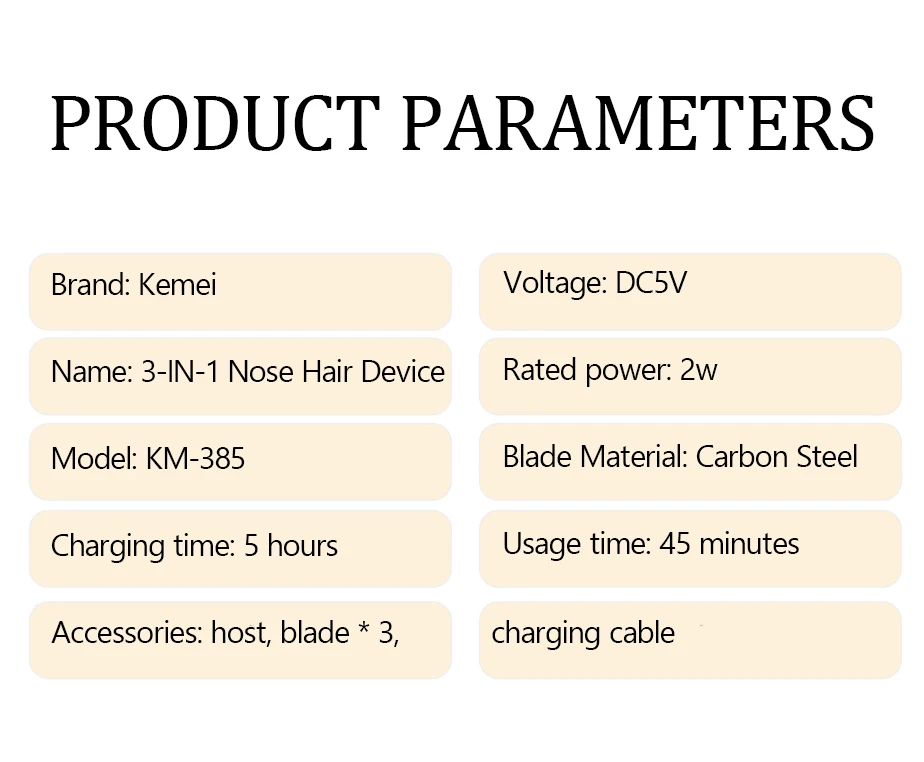 Kemei Nasenhaartrimmer KM-385 tragbarer All-in-One-Nasenhaartrimmer zum Waschen des ganzen Körpers und zum Trimmen der Augenbrauen. ﻿ – Detail 9