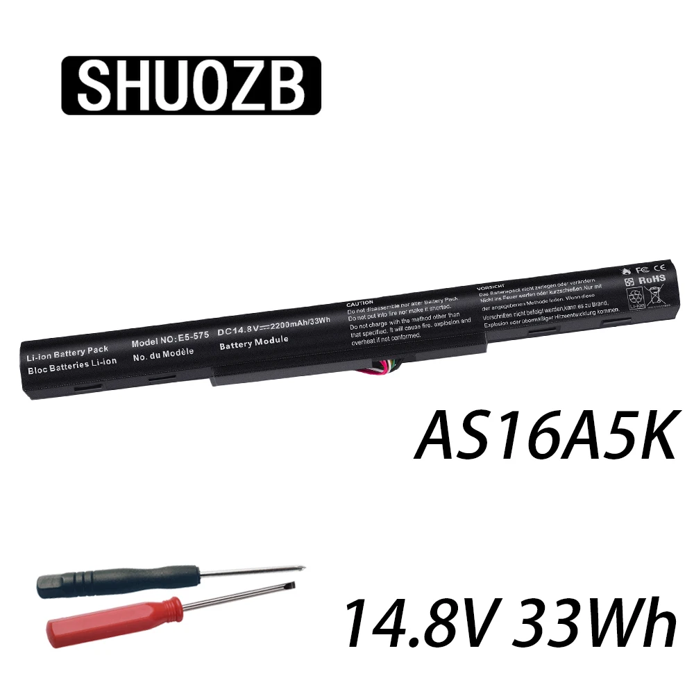 Nueva batería AS16A5K AS16A8K para Acer Aspire E15 E5-575 N16Q2 E5-576G E5-575G E5-475 F5-573 E5-575-52JF E5-575-33BM E5-575G-76YK