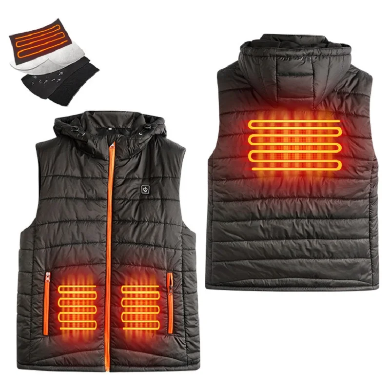 Rechargeable Battery Heated Vest Men Women Thermal Clothes For Ski Bicycles Electric Motorcycle Waterproof Washable