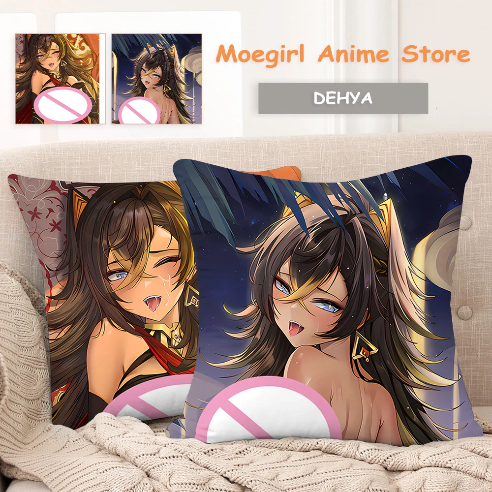 Genshin Impact Dehya fundas de cojín para cama, fundas de almohada decorativas para sofá, 45x45