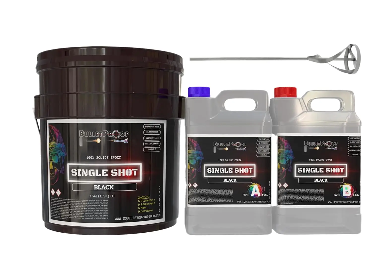 Bp Resins: Single Shot |100% Solids Epoxy Resin Kit (3 Gallons) Solvent-Less, Two Component Gloss Coat Finish- Low Voc!