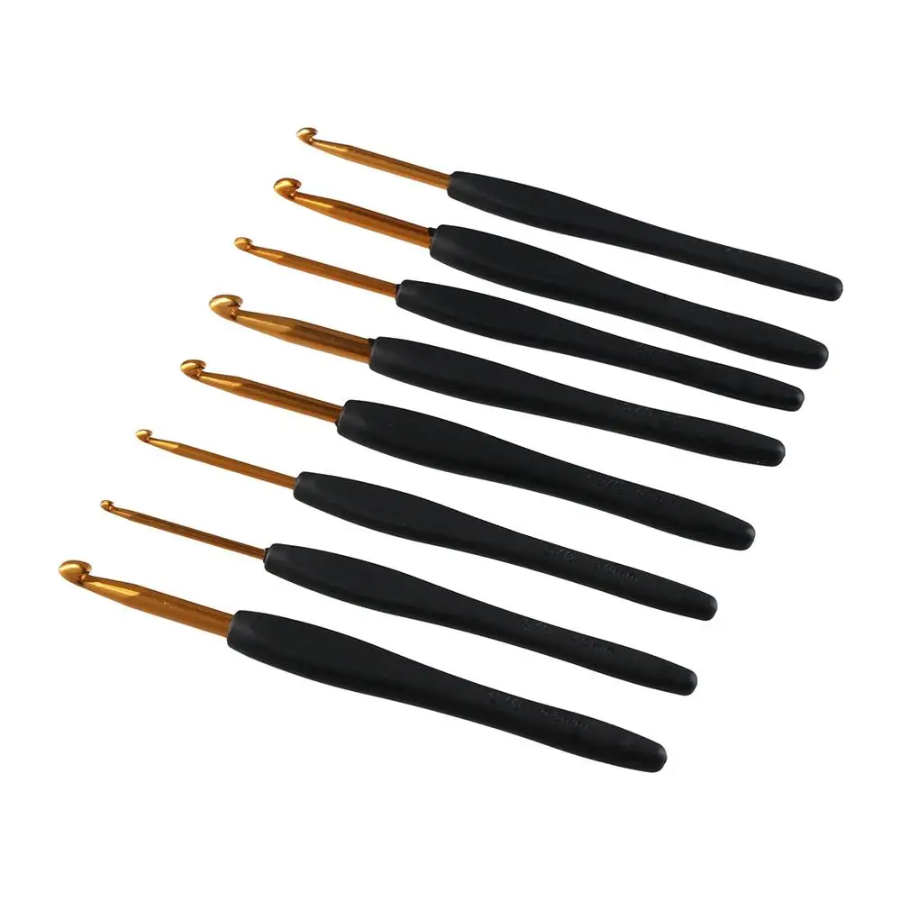 Alumínio Crochet Hook Set, Agulhas de tricô ergonômicas Soft Grip, Mão Crochet