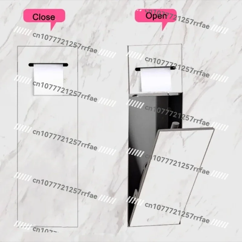 Concealed Bathroom Toilet Accessories Set Hotel Apartment Up and Down Open Concealed Tissue Box Toilet Brush Niche