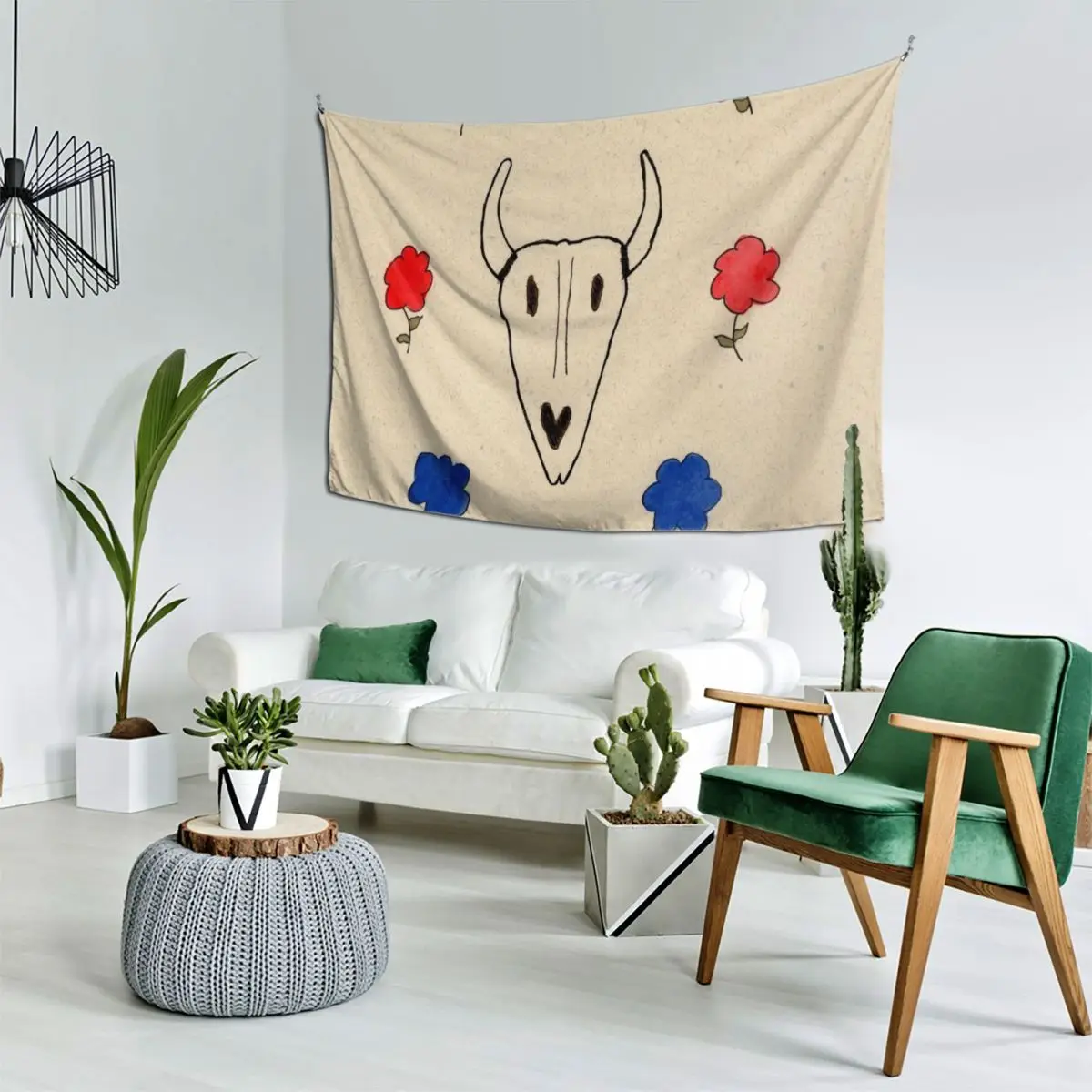 

Skull Friend Tapestry Anime Decor Carpet On The Wall Home Decoration Accessories Tapestry