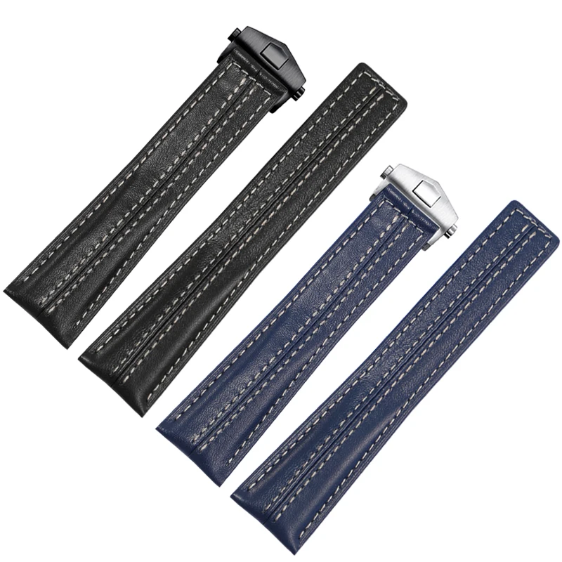 สายนาฬิกาข้อมือสำหรับแท็ก Heuer Carrera Series Porsche Co-Brand สายหนังคุณภาพสูงสายรัดข้อมือผู้ชาย F1 22มม.