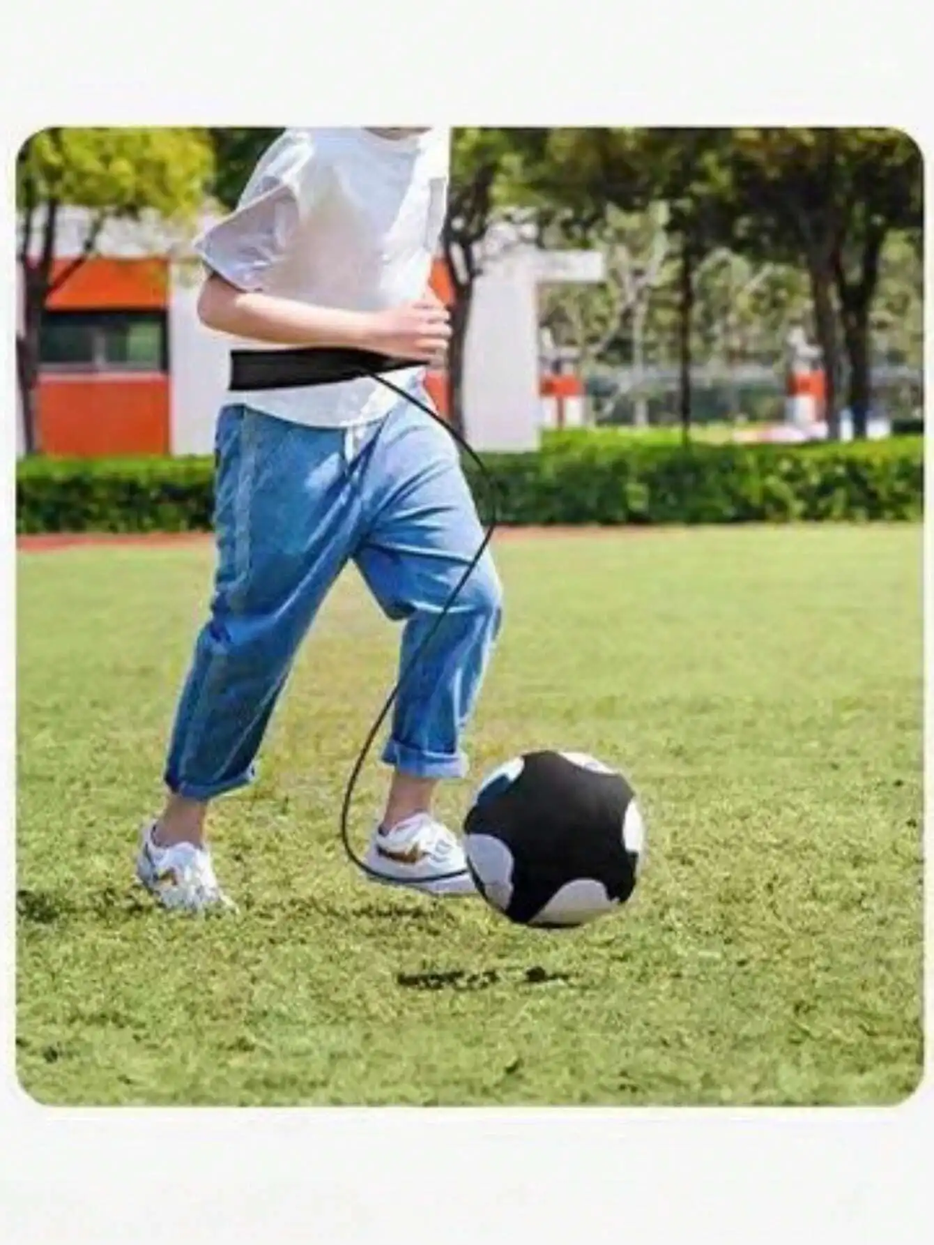 

Elastic Black Football Juggling Belt, Soccer Training Equipment Juggling Bag, Soccer Kick Trainer With Elastic Rope 1pc