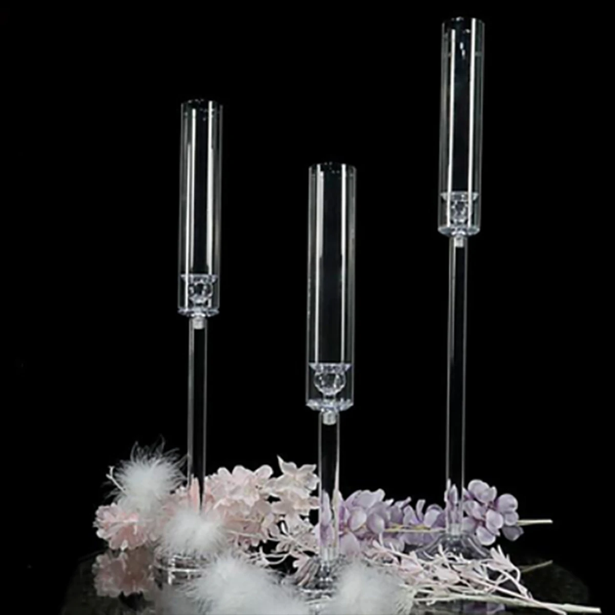 3pcs/set)Crystal Candle Holders Acrylic Candlestick Centerpieces Road Lead Candelabra Centerpieces Wedding Porps Christmas Decor