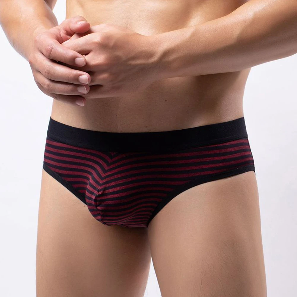 

Хлопковые полосатые трусы-мешочки для мужчин, дышащие трусы, дышащие трусы, мужское нижнее белье, 5, спандекс, 95, хлопок, новинка