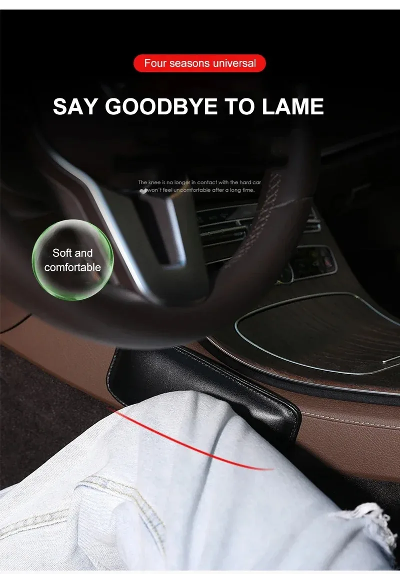 Comfortable Suede Car Pillow Car Knee Pad Auto Cushion Elastic Memory Foam Leg Pad Headrest In The Car Interior Accessories