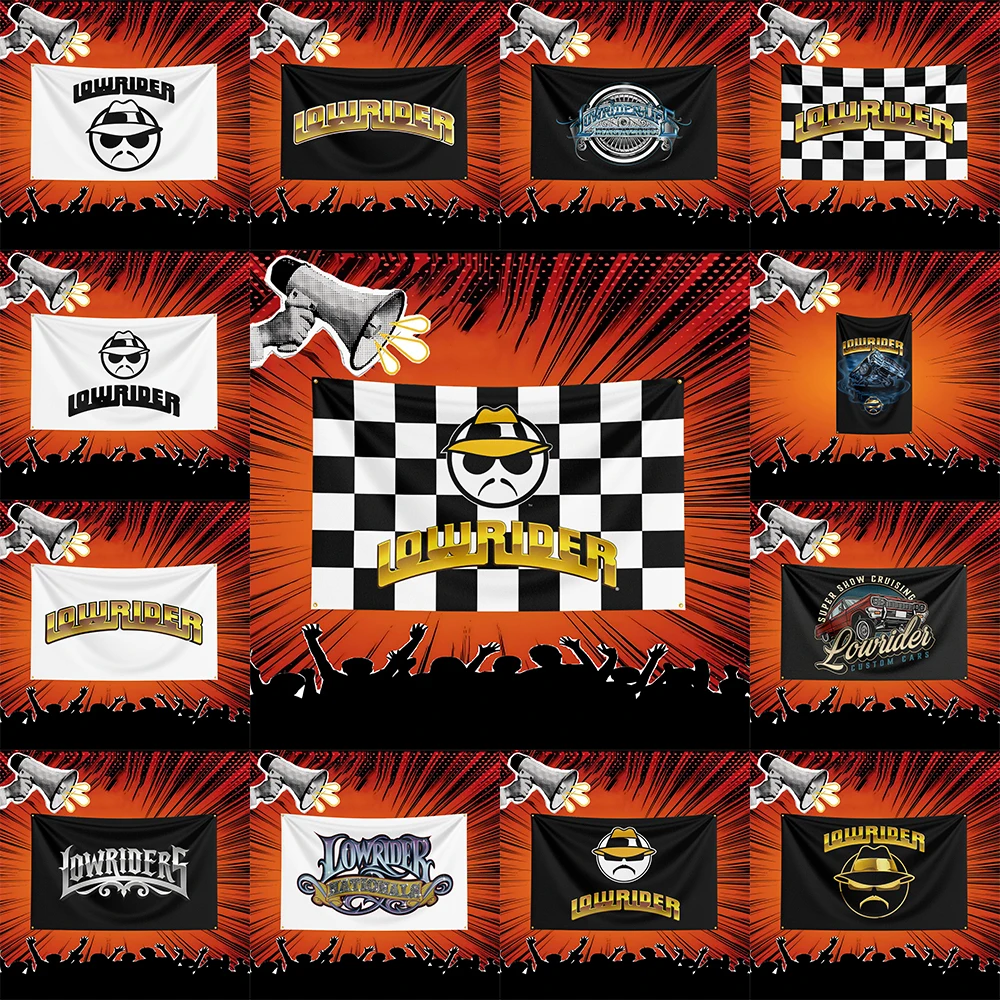 Lowrider Car Flag  Polyester Banner For Garage Wall Decor Auto Show Decoration Fan Gift