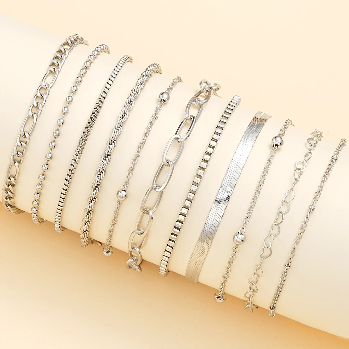 11個セット ボヘミアンツイストフラットスネークチェーンアン - Women'S Ankle Accessories のレビューと価格