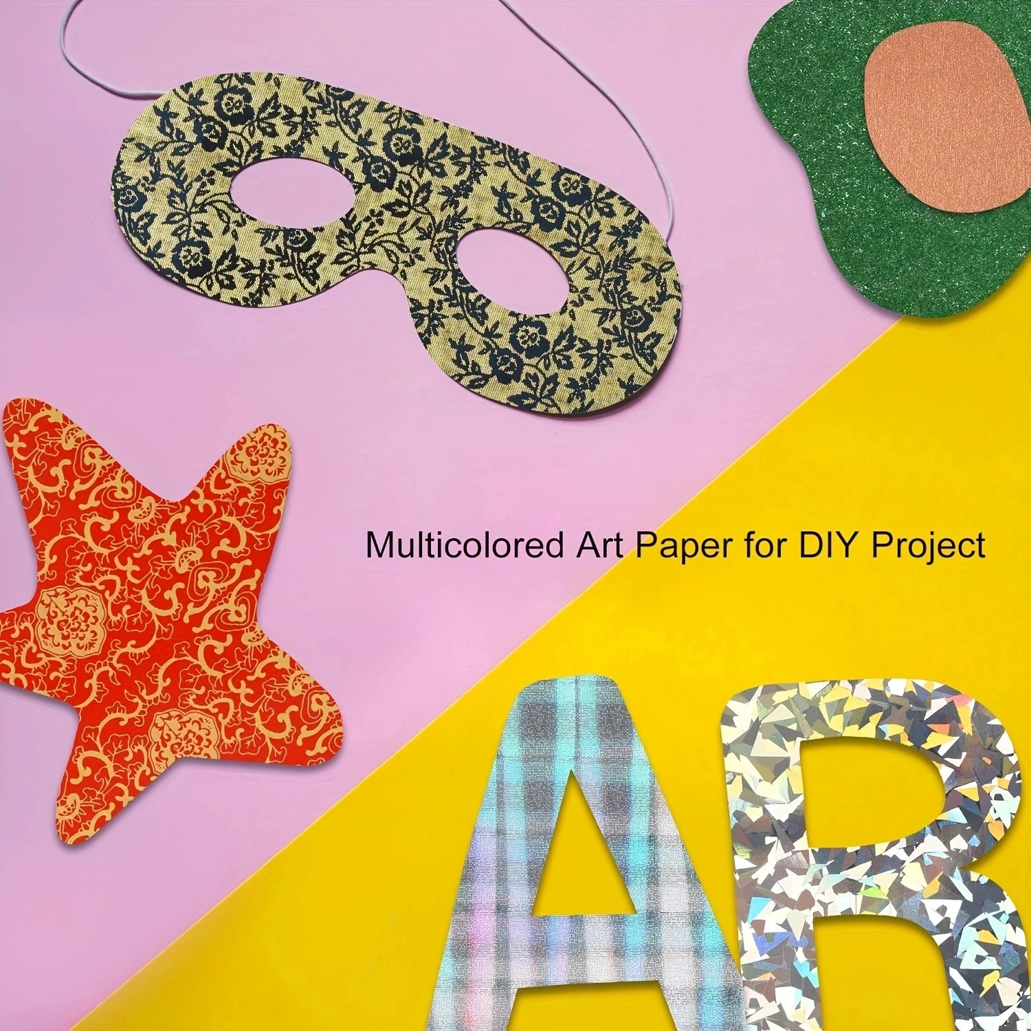 A5/A6 120g GlitterTextured Scrapbook Paper 50 Sheets Assorted Colors Designs Embossed Holographic Art Paper DIY Greeting Cards