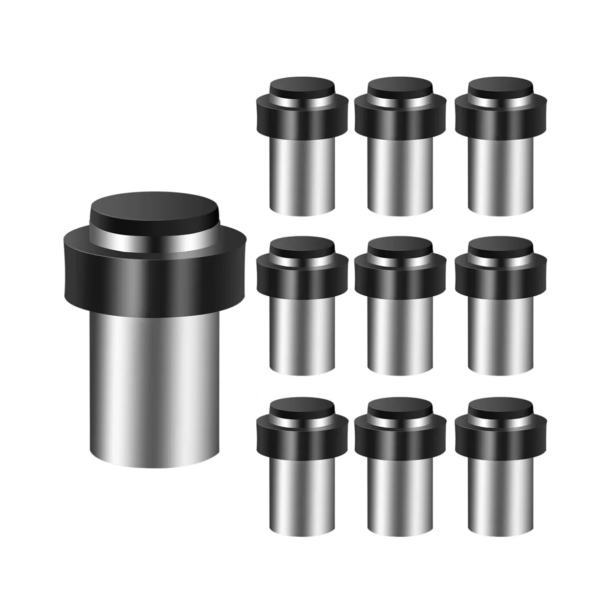 

10 Pack Door Stoppers Cylindrical Floor Door Stop Modern Decorative Rubber Bumper Door Stops for Bottom or Top of Door