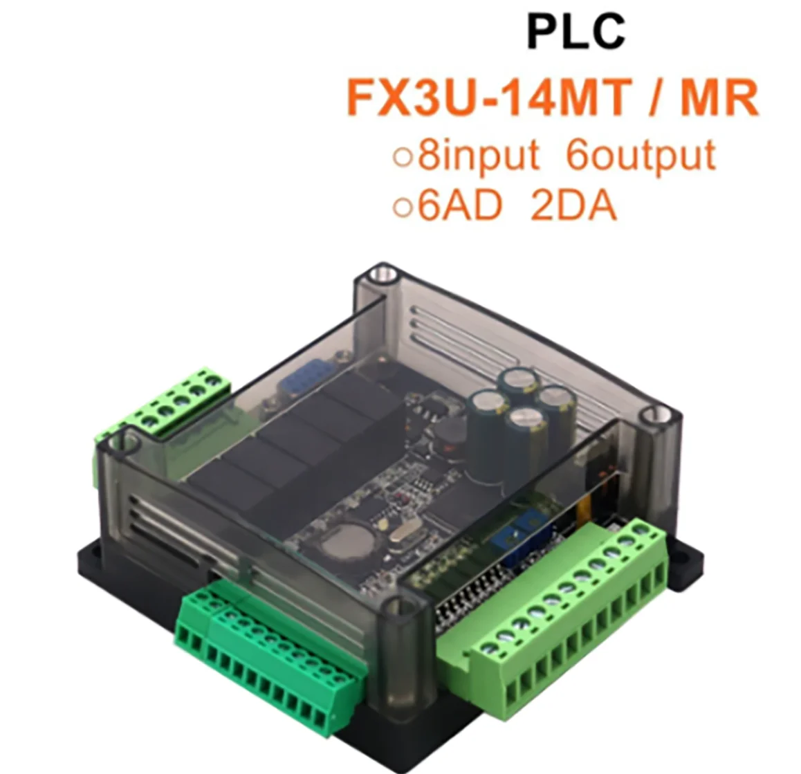 FX3U-14MR FX3U-14MT Scheda di controllo industriale PLC 8 ingressi 6 uscite 6AD 2DA e RS485 RTC compatibile con FX1N e FX2N