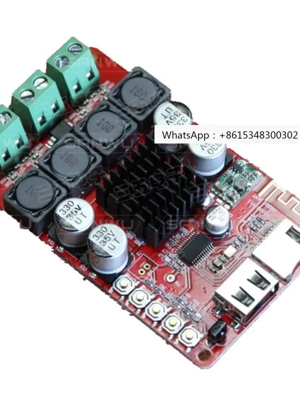 Bluetooth receiving USB flash drive TF card decoding with remote control digital amplifier board TPA3116 2X50W HF183