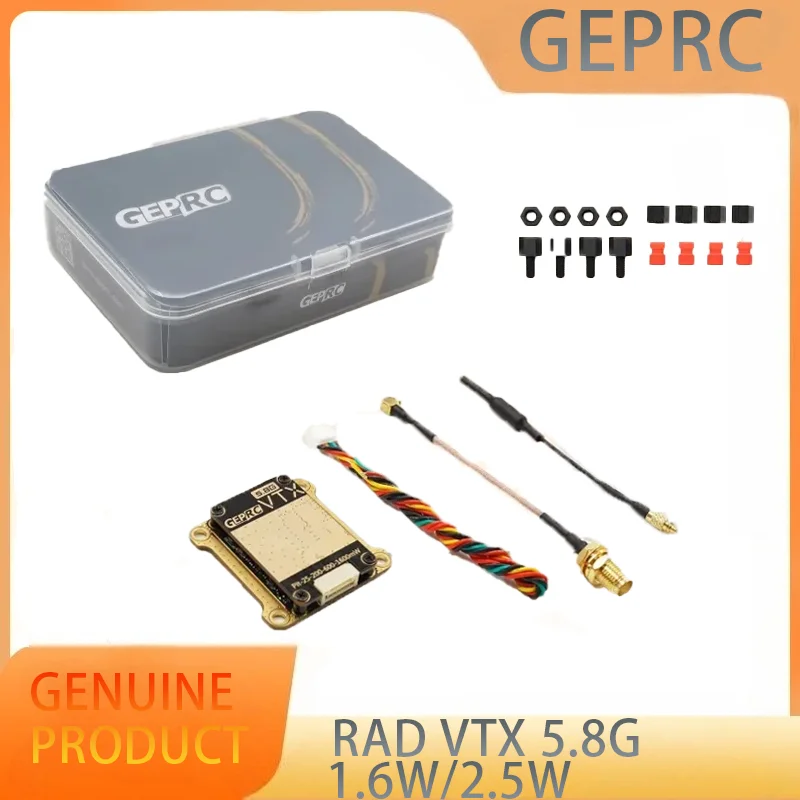 

GEPRC RAD VTX 5.8G 1.6W 2.5W 40CH PITMode 25mW 200mW 600mW 1600mW Adjustable Video Transmitter For Mark4 LR10 MOZ7 MARK5D Analog