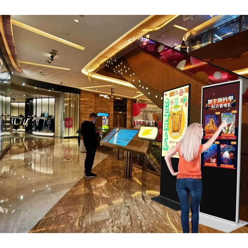

55'' Indoor LCD Digital Advertising Screen Floor Stand Signage TV Kiosk for Indoor Advertising Digital Display