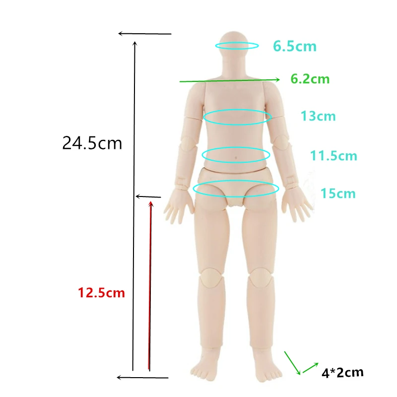 Makeup Head with 14mm Eyes for 1/6 Bjd Accessories 28cm Anime Doll\'s Head Girls Dress Up Toys
