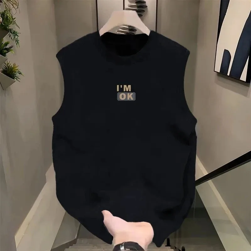 New Men Pure Cotton Off-the-shoulder Short-sleeved T-shirt Trendy Versatile Round-neck Casual Top