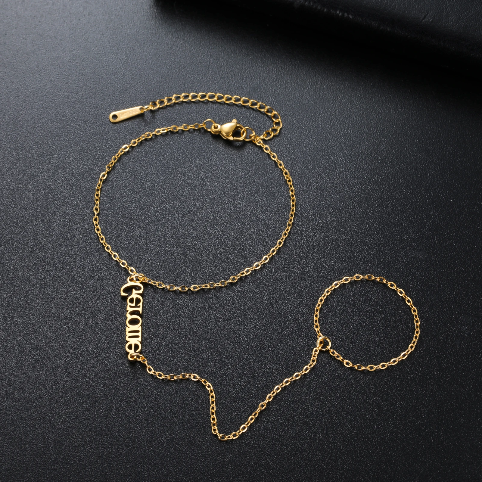 اسم مخصص فنجر سوار النساء الفتيات مجوهرات من صلب لا يصدأ أمي الاتجاه شخصية اسم قلادة عيد ميلاد 2026 هدايا السنة الجديدة #4