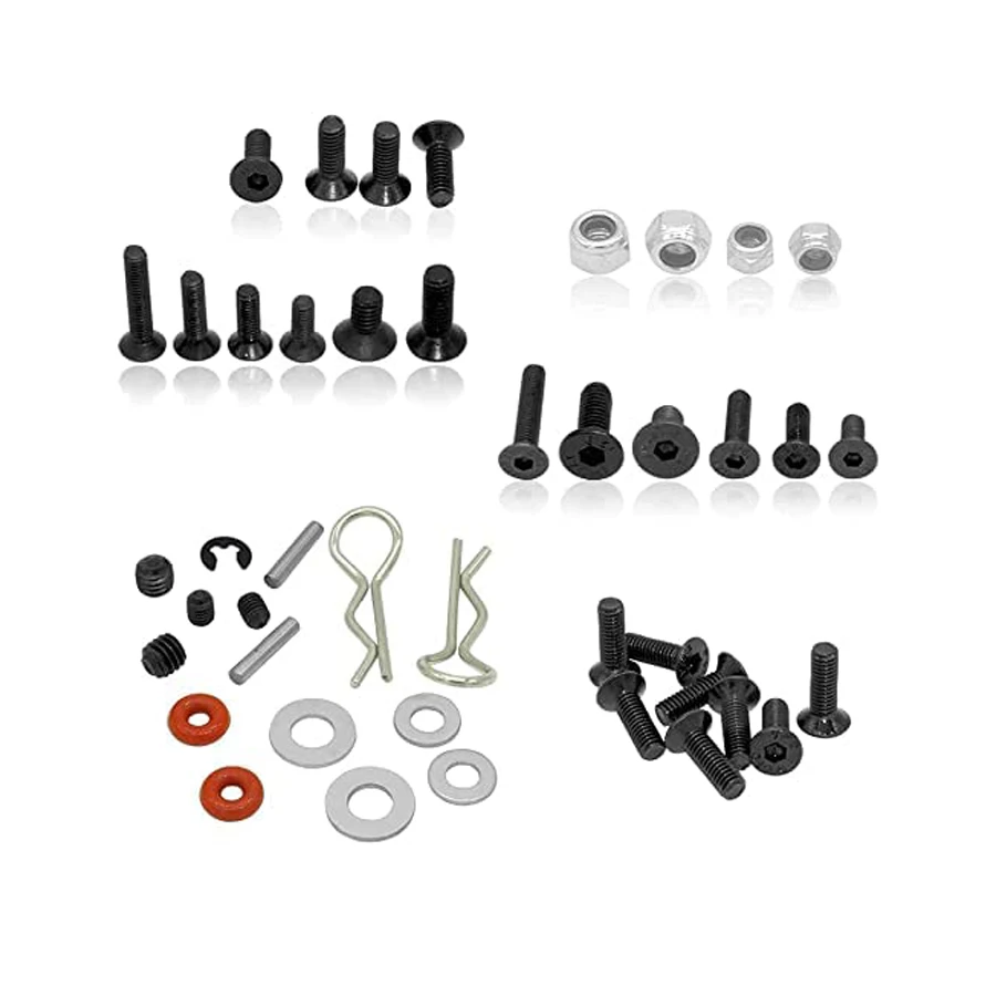522PCS 범용 RC 나사 키트 부품 세트 Traxxas/Arrma/Redcat/Axial/Tamiya/HPI 용 하드웨어 패스너 1/8 1/10 1/12 1/14 1/18