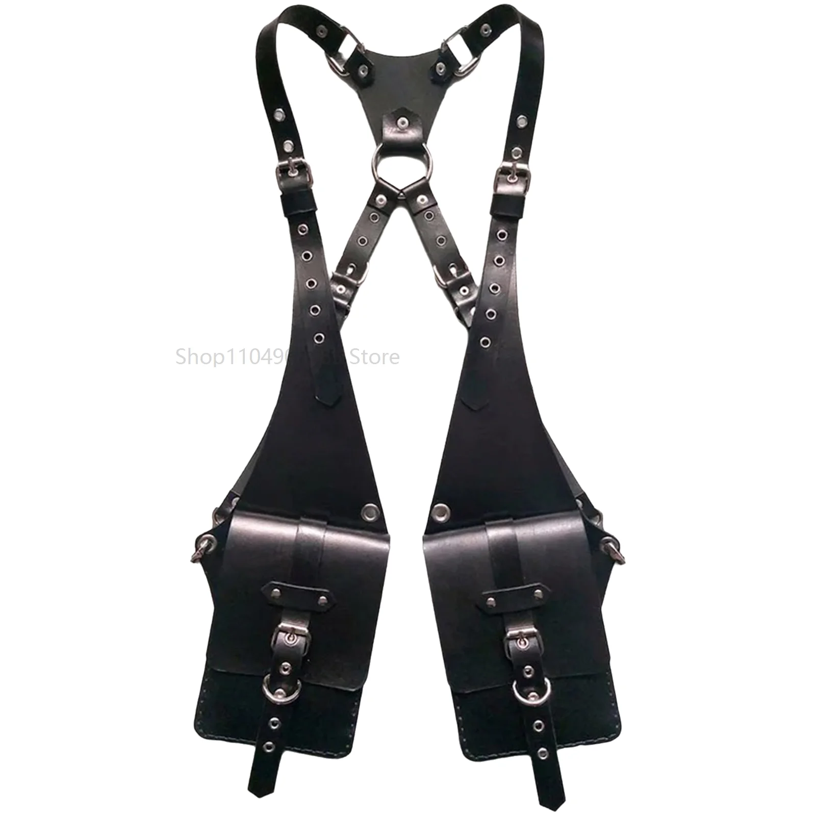 

Рюкзак унисекс из искусственной кожи в стиле средневековый панк, регулируемая длина, ретро-сумка, аксессуар для костюма, плечевой ремень, сумка через плечо под мышками