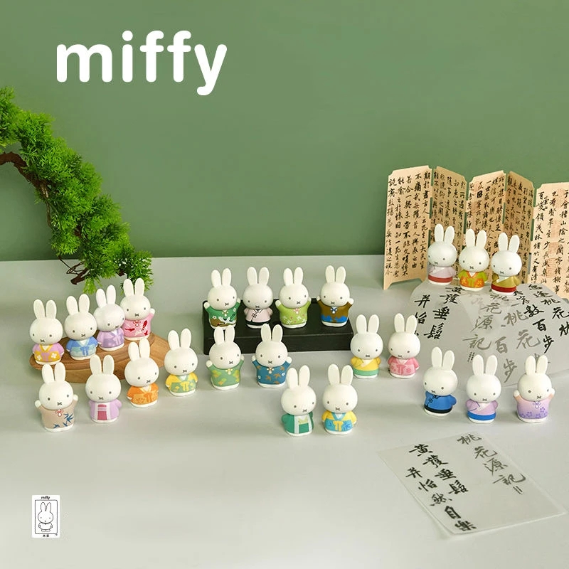 조각상 Miffy 만화 고대 스타일 시리즈 피규어 수지 책상 장식품 크리 에이 티브 자동차 장식품 애니메이션 액세서리 완벽한 선물