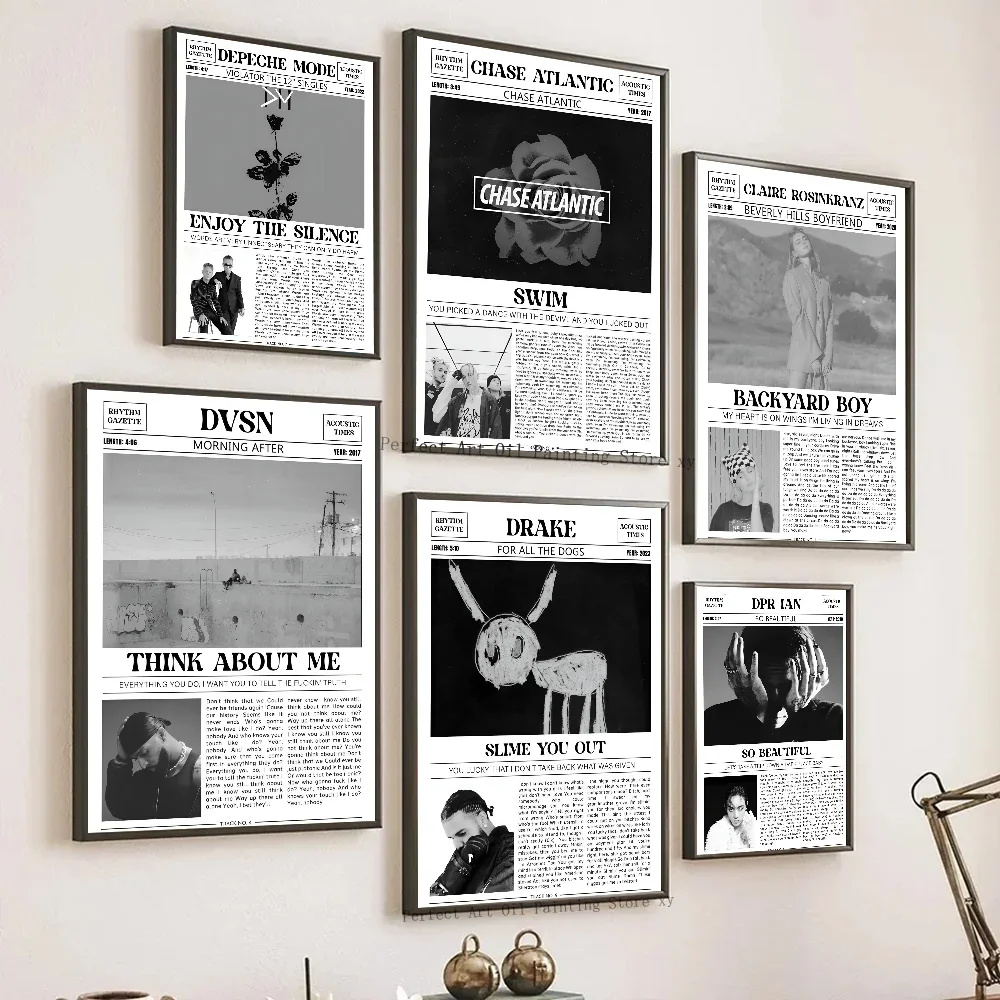 1PC Dave Daniel Ceasar Childish Gambino Retro Music Lyrics Newspaper Poster Paper Print Home Living Room Decoration Painting
