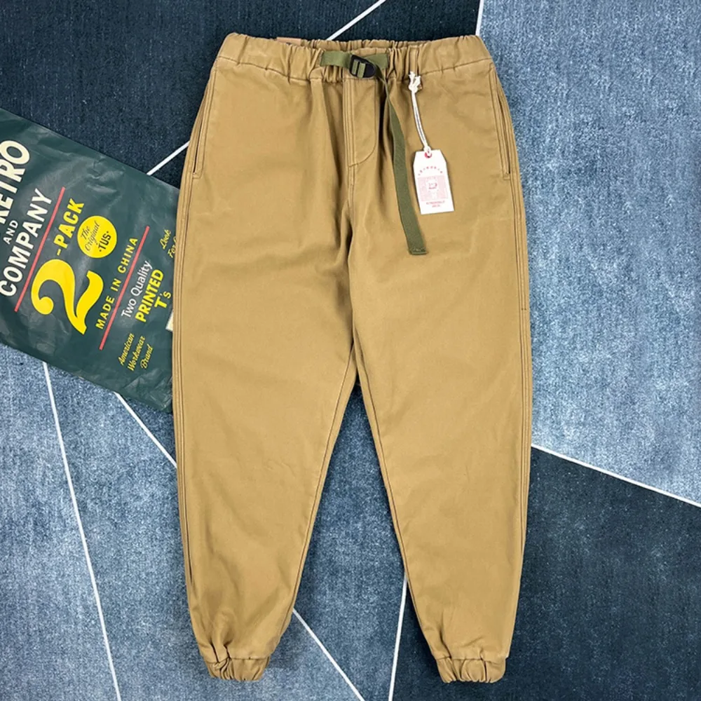 

Тяжелые бархатные утолщенные повседневные брюки на маленьких ножках для мужчин, теплые леггинсы из чистого хлопка на осень и зиму, тренд Ами цвета хаки