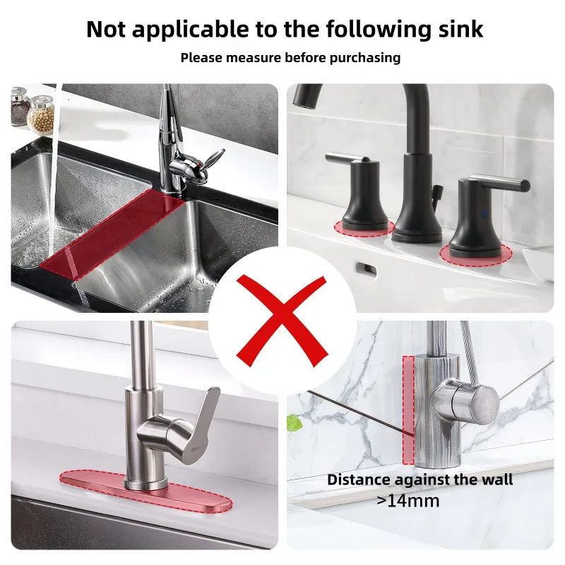 Upgraded Silicone Sink Faucet Splash Guard Draining Rack Sponge Holder for Kitchen Counter Wash Basin and Bathroom