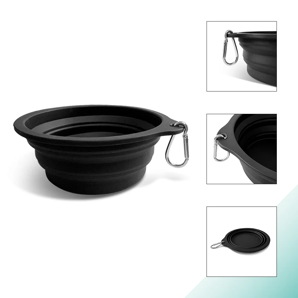 ONGODOG 350ML 650ML Hanging Dog Pet Folding Silicone Bowl Portable Food Water Container Feeding Outdoor Travel Pet Bowl