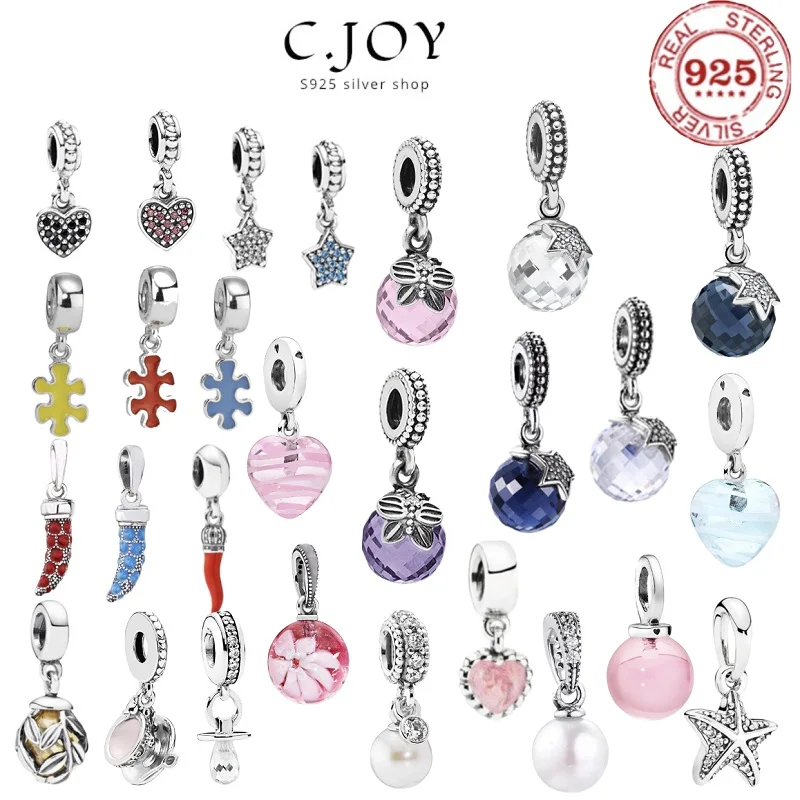 

100% Стерлинговое Серебро 925 пробы, модная эмалированная любовь, пазл Чили, шарм, бисер, поднос, браслет, ожерелье для женщин, DIY, ювелирные изделия, создание подарка