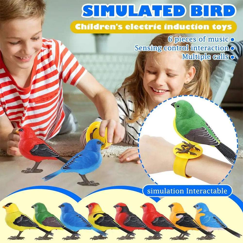 Creativity Fun Simulated Bird Voice Control Little Bird Electric Sensing Toy For Children Electronic Singing And Chirping B M3E6