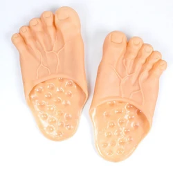 Halloween slippers simulate giant toe slides, funny barefoot shoes, scary Halloween costume dress accessories, five finger soles