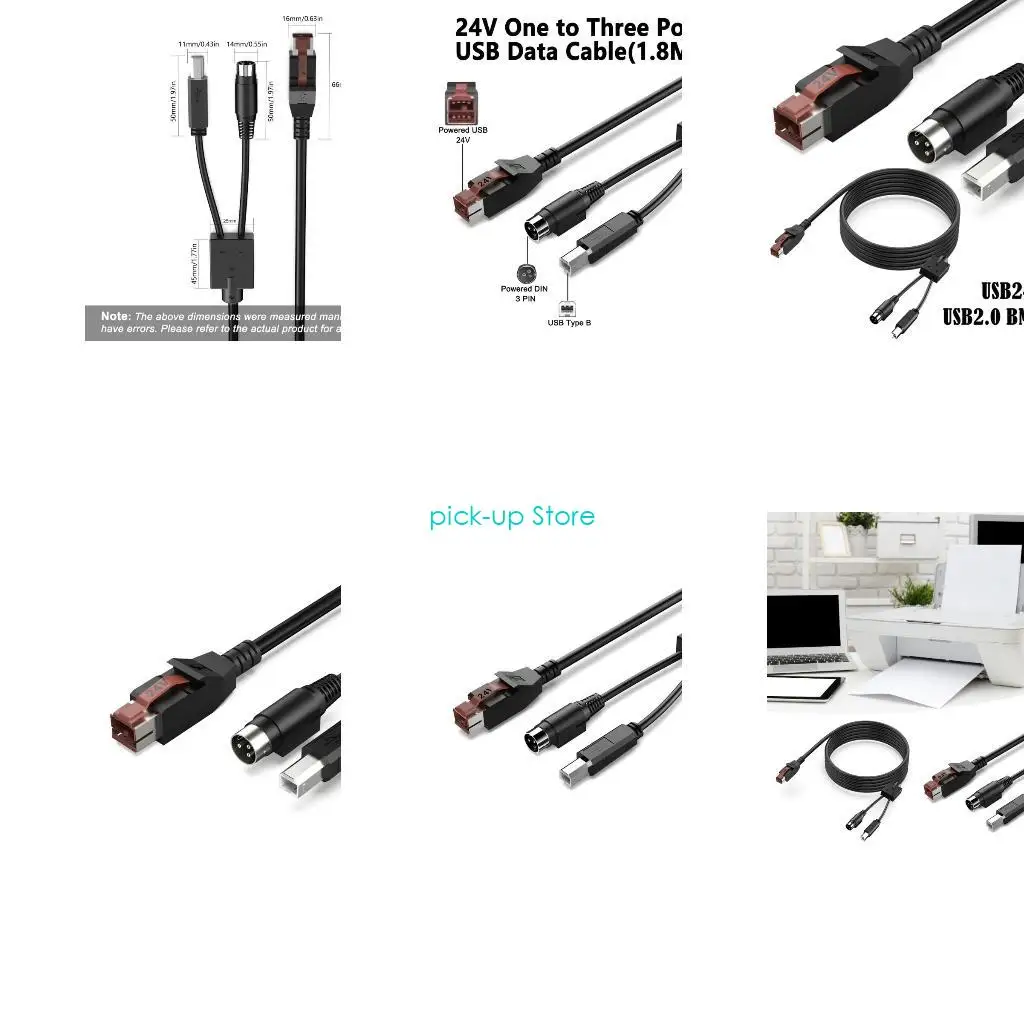 

Q5WA 24V питания USB до 3PIN USB2.0 B Мужской кабель для сканирования орудий