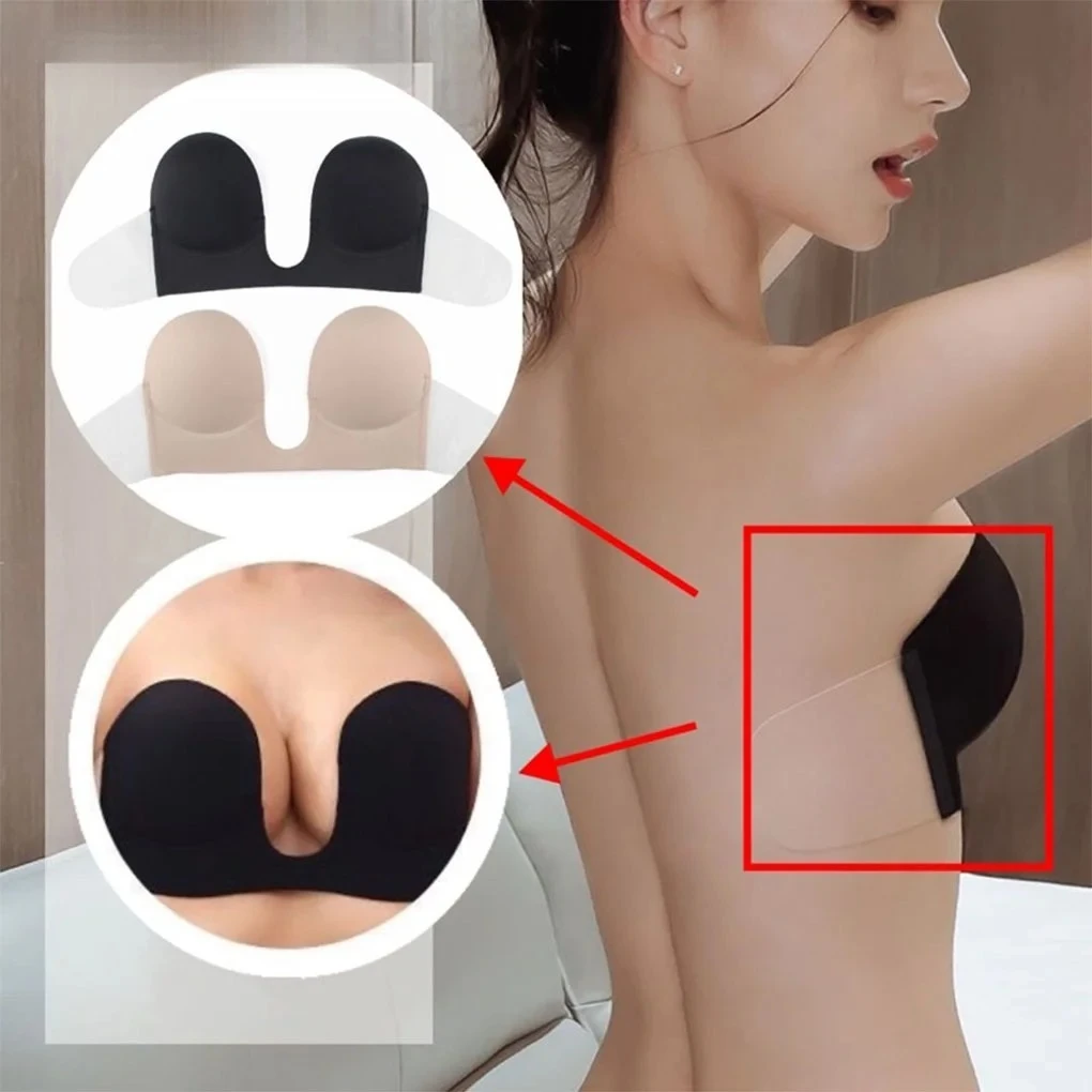 

Силиконовый невидимый бюстгальтер пуш-ап, бюстгальтеры без бретелек, платье для свадебной вечеринки, липкий бюстгальтер, силиконовый бюстгальтер, дышащий бюстгальтер с глубоким U-образным вырезом, нижнее белье