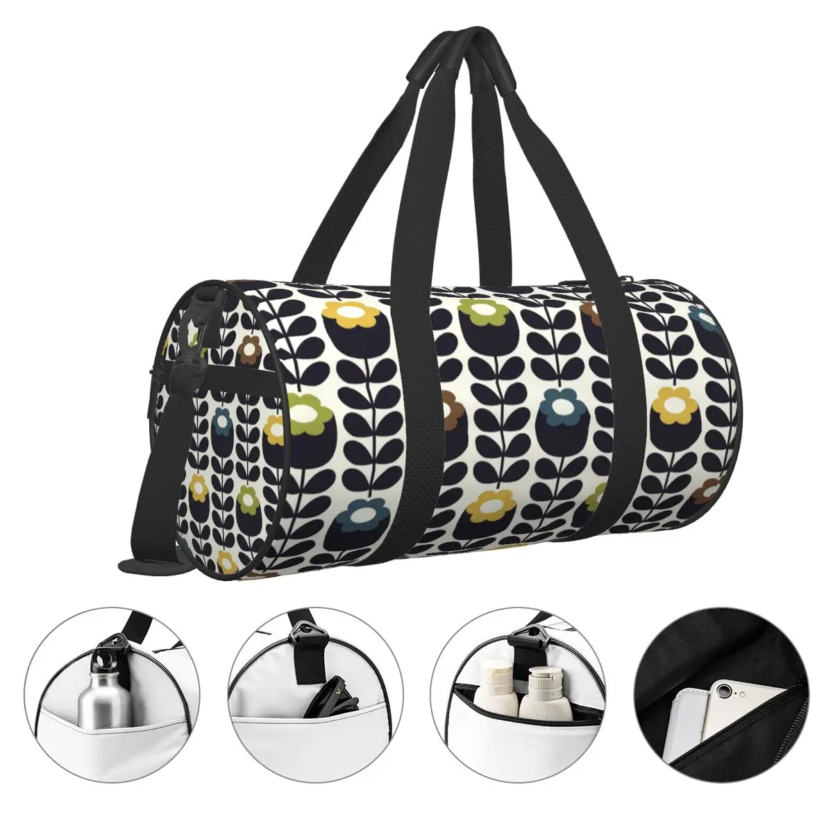 Orla Kiely-bolsa de viaje con estampado de hojas coloridas, bolso de equipaje para gimnasio, personalizado, grande, colorido, deportivo, Fitness, bolsos de mano