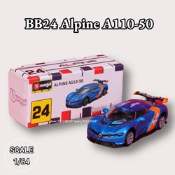 Bburago 1:64 Miniature Car Model, BB24 Alpine A110-50 Scale Diecast Vehicle Replica Collection Toy for Boy