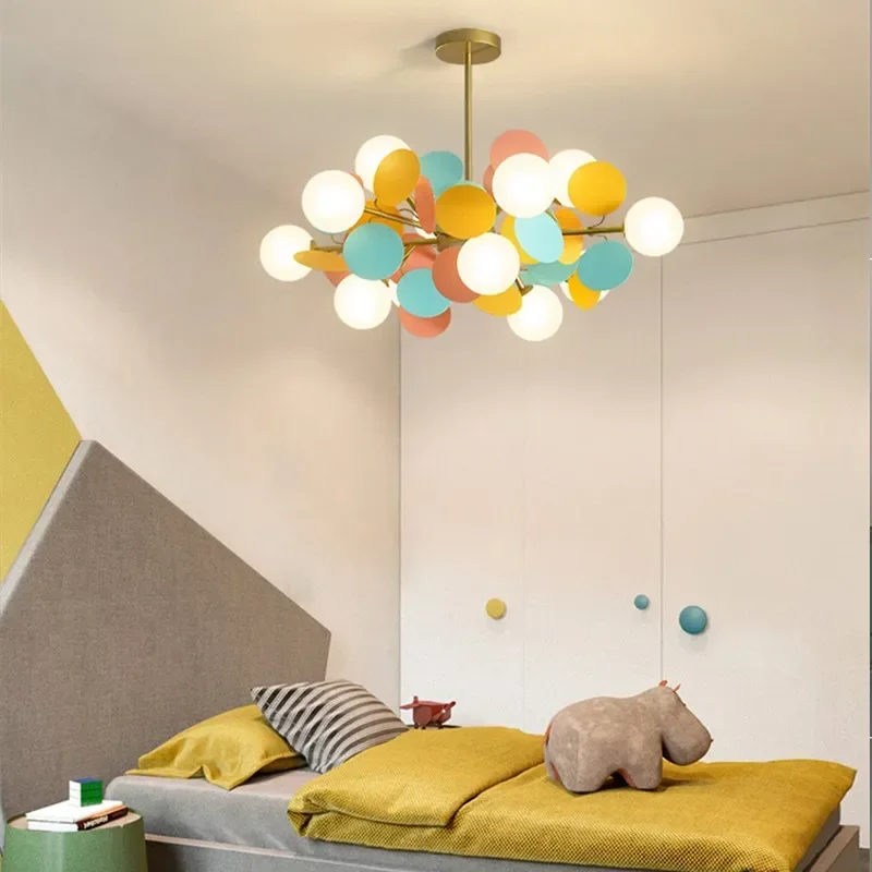 Menvix Nordic Designer Pendant Light Dreamy Color Children's Bedroom Living Room Light  Creative Dining Room Study Light