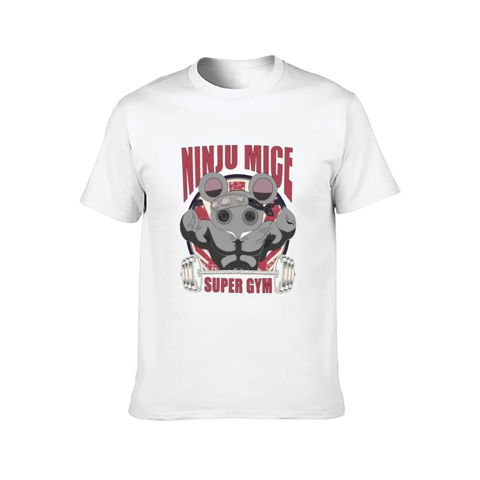 تي شيرت مضحك Tengens Mice Super Gym تي شيرت رجالي برسوم جرافيك تي شيرت رجالي قطني