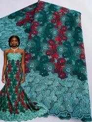Swiss Voile Cotton Fabric Lace Stones African Nigerian Lace Embroidered Fabric Party Dresses For Women Latest 2026,5yards 4818