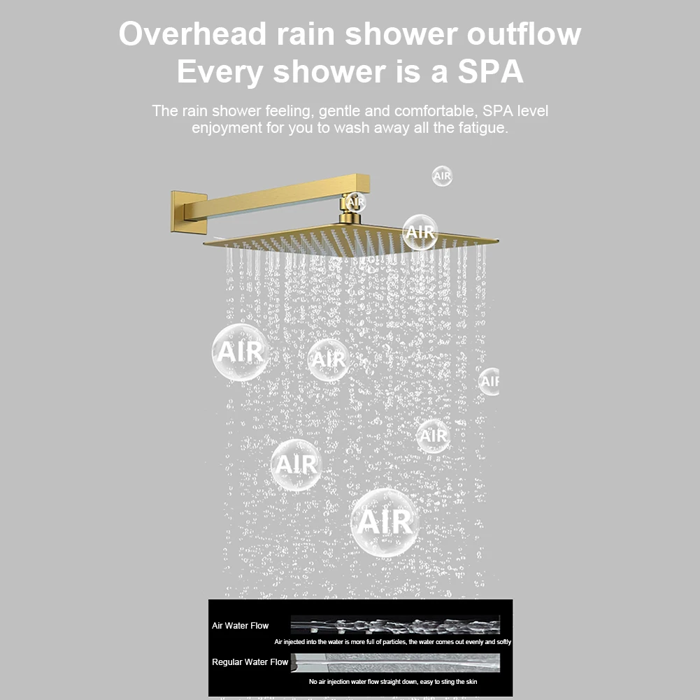 

10 Inch Ultrathin Rainfall Shower Head with Handshower All-Copper Shower Head Polished Shower Sprayer for Bathroom