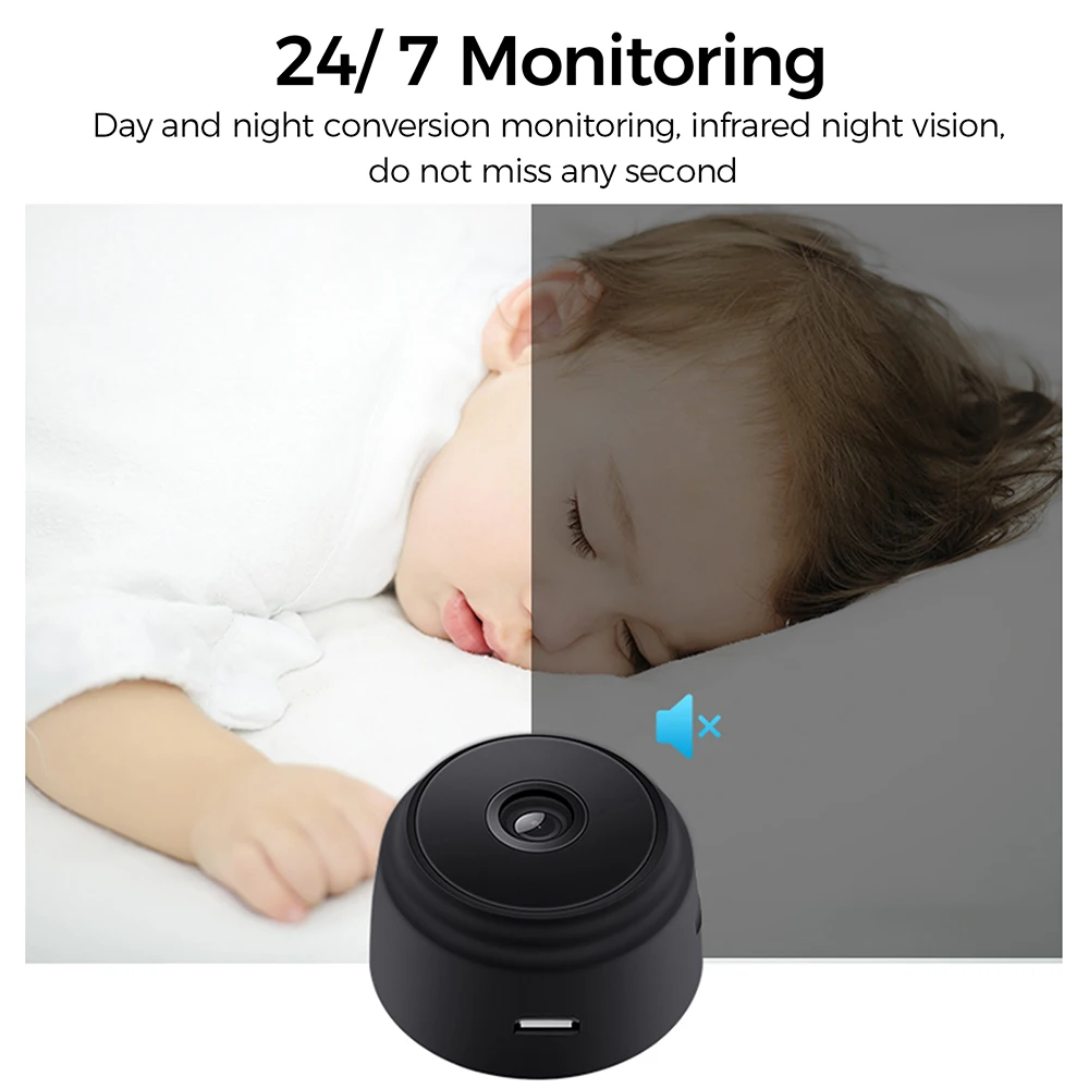 A9 Wireless Camera WiFi Baby Room Monitor Smart Home Anti-theft Remote APP Video Voice Recorder 1080P HD IP Cam for ios android