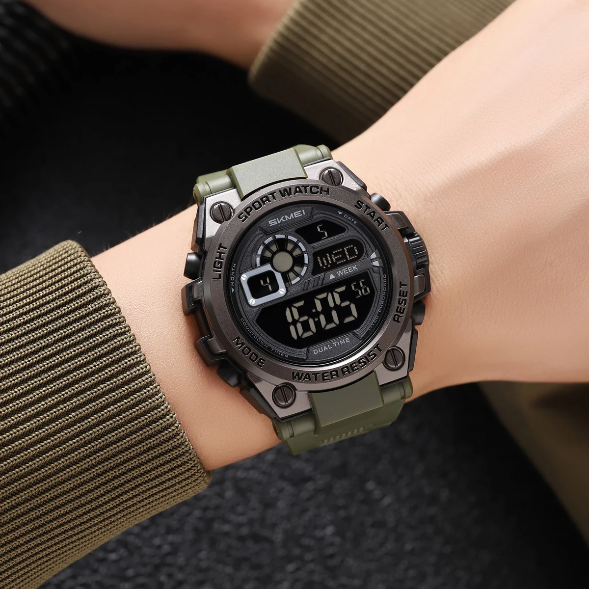 SKMEI Army Watch Mens Sports Digital Watches Fashion Luminous Waterproof Clock Military Electronic Wristwatches Orologi Digitali