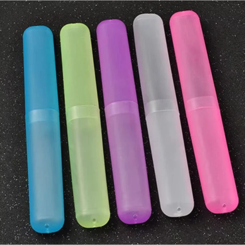 Toothbrush Protect Cover Tube Box Portable Case Storage Box Toothbrush Cover Travel Camping Hiking Candy Color Reusable